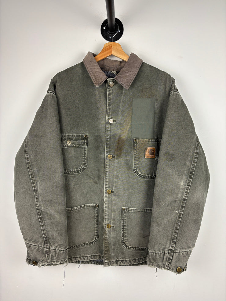 Vintage Carhartt Chore Moss Green Blanket Lined Jacket
