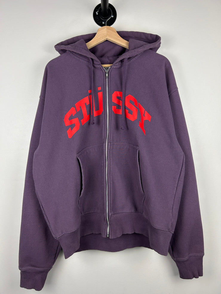 Stussy Block Sport Grape Zip Up Hoodie