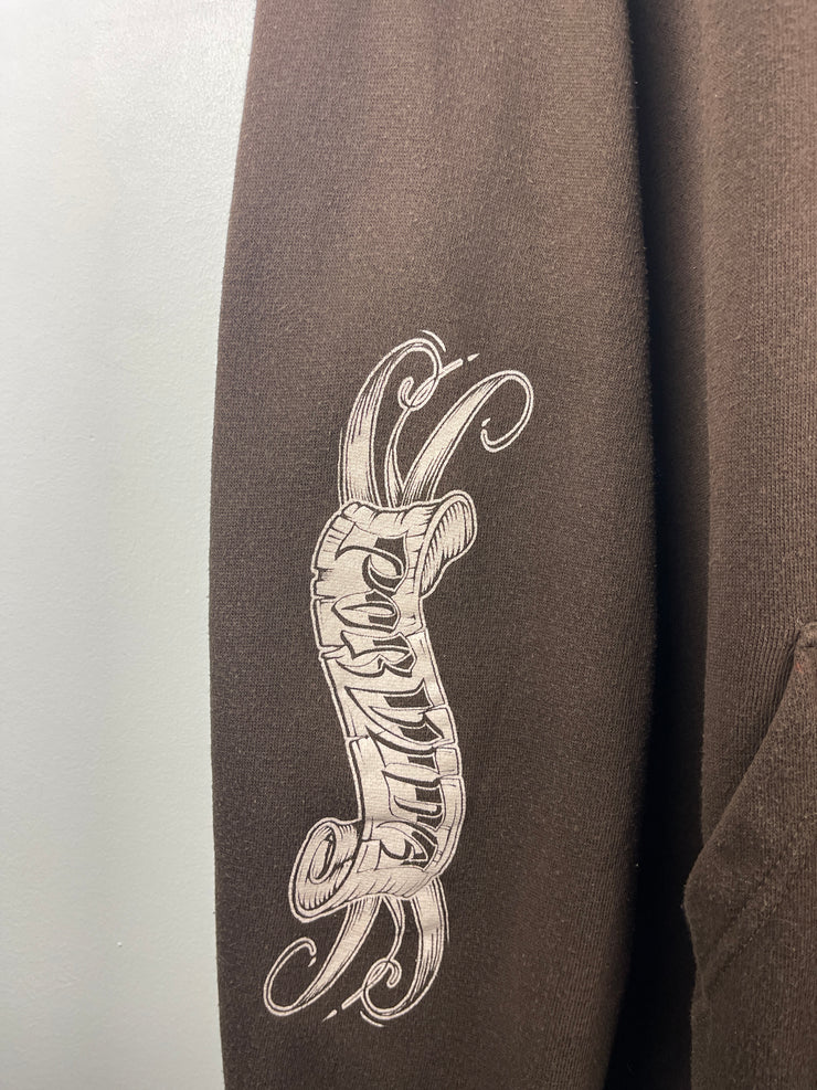 Vintage West Coast Choppers Choppers For Life Por Vida Brown Hoodie