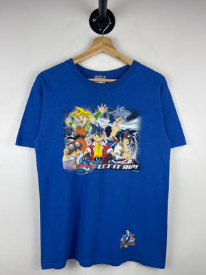 Vintage Beyblade Let It Rip Blue Tee