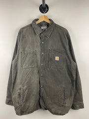 Vintage Carhartt Blanket Lined Faded Black Button Up Long Sleeve Shirt