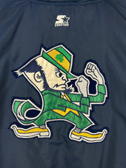 Vintage 90s Starter Notre Dame Fighting Irish Embroidered Navy Hooded Jacket