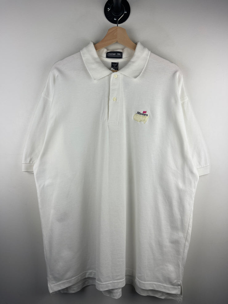 Vintage 90s Masters Golf White Polo Shirt
