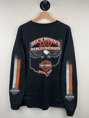 Vintage Harley Davidson Xenia Ohio Black Long Sleeve