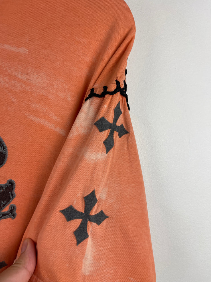 Vintage Y2K Affliction Fleur Orange Tee