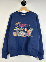 Vintage 90's Looney Tunes Western Frontier Navy Crewneck