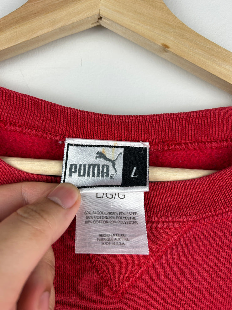 Vintage 90s Puma Indiana Hoosiers Embroidered Red Crewneck
