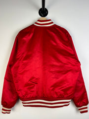 Vintage 80's Maryland Red Starter Satin Varsity Bomber Jacket