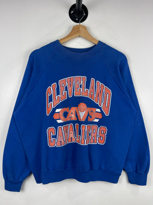 Vintage 80s NBA Trench Cleveland Cavaliers Blue Crewneck