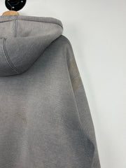 Vintage 90s Carhartt Patch Thermal Lined Faded Grey Zip Up Hoodie