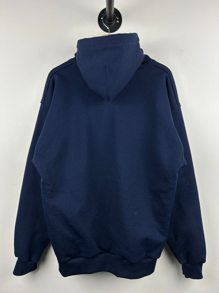 Vintage 90s Plum Thermal Lined Navy Zip Up Hoodie