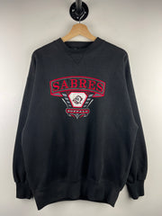 Vintage 90s NHL Buffalo Sabres Embroidered Black Crewneck