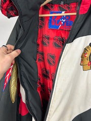 Vintage 90s NHL Pro Player Chicago Blackhawks Insulated Hooded Jacket