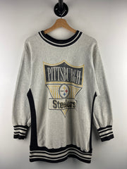 Vintage 80s NFL Pittsburgh Steelers Grey & Black Crewneck