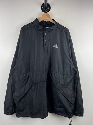 Vintage 90s Adidas 3 Stripe Black Pullover Windbreaker