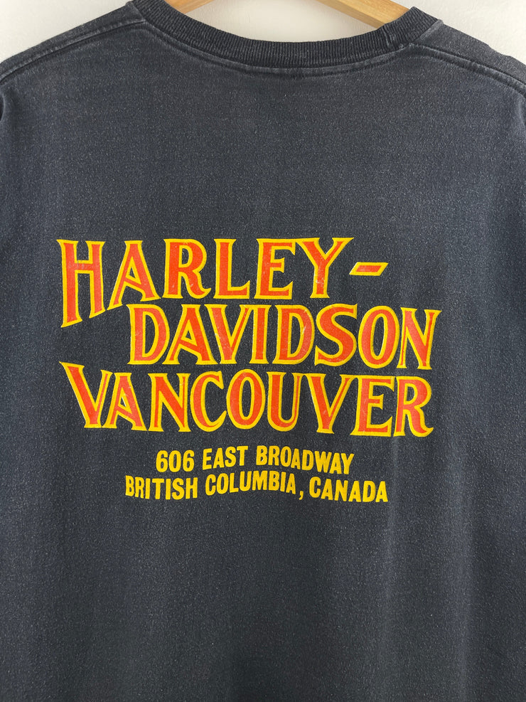 Vintage 80s Harley Davidson Vancouver Black Pocket Tee
