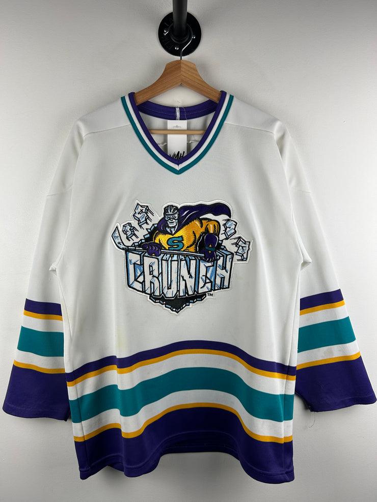 Vintage 90s AHL CCM Syracuse Crunch Inaugural Season White Hockey Jersey