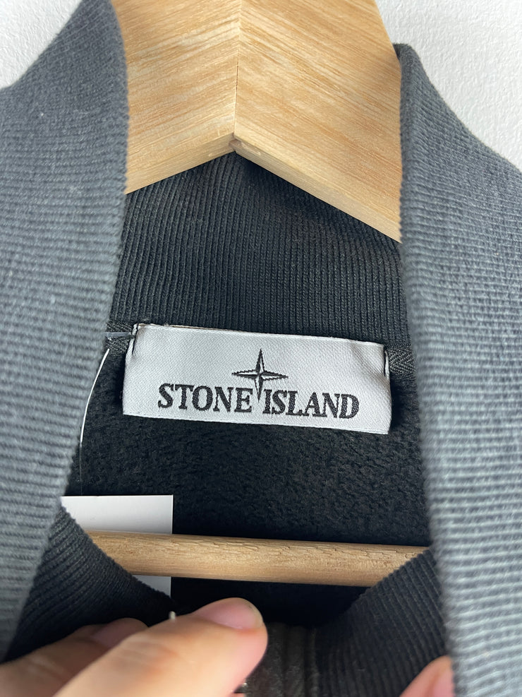 Stone Island Patch Black Quarter Zip Sweater