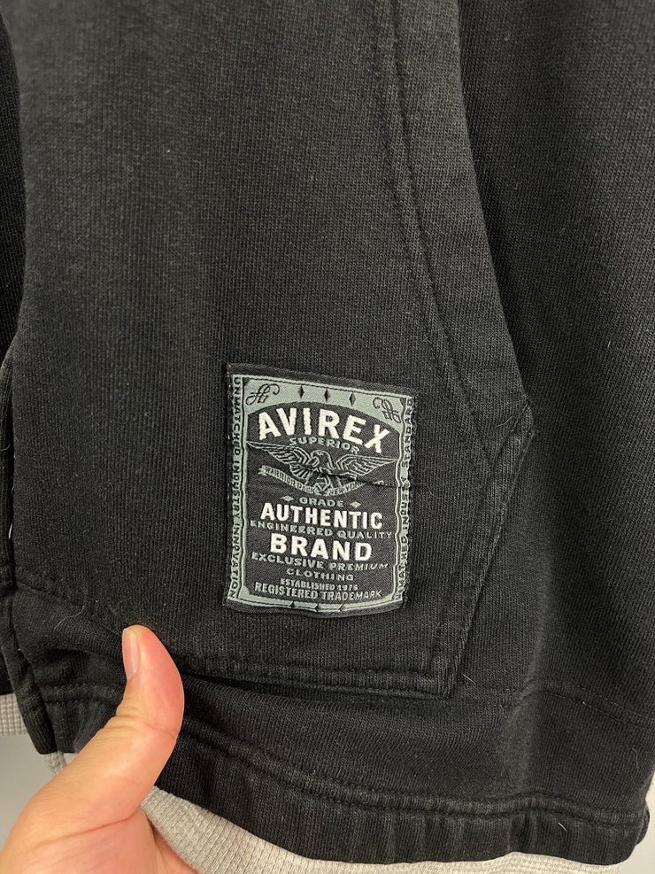 Vintage Y2K Avirex Spellout Black Zip Up Hoodie