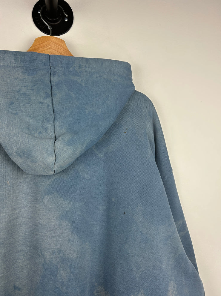 Vintage 90s Carhartt Embroidered Thrashed Blue Hoodie