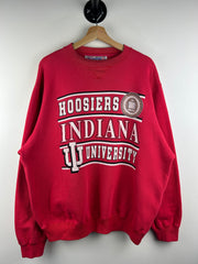 Vintage 90s Logo 7 Indiana Hoosiers University Red Crewneck