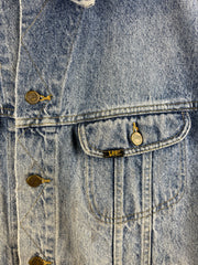Vintage 90s Lee Riders Faded Light Wash Blue Denim Jacket