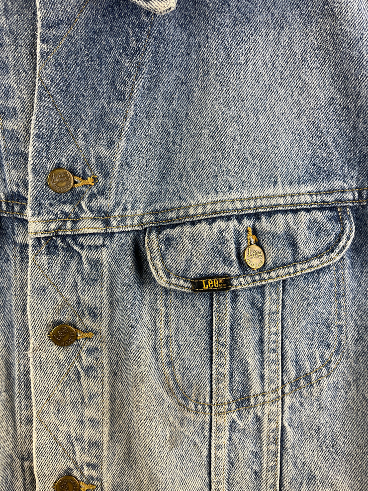 Vintage 90s Lee Riders Faded Light Wash Blue Denim Jacket