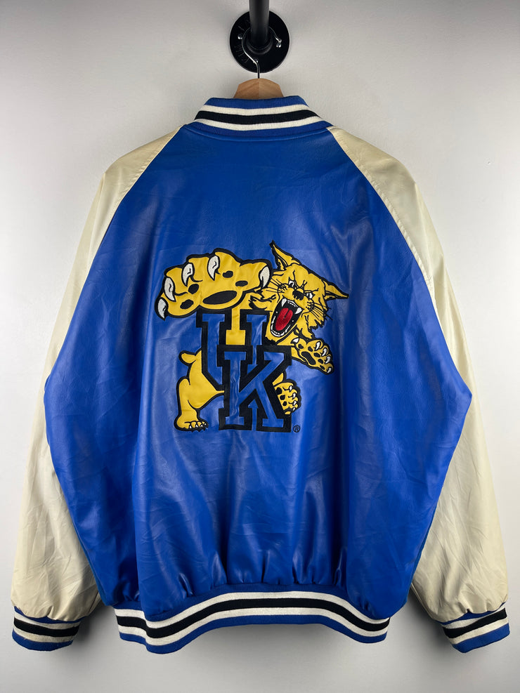 Vintage Steve & Barrys University Of Kentucky Wildcats Blue & White Varsity Jacket
