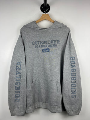 Vintage 90s Quiksilver Boarding Surf Grey Hoodie