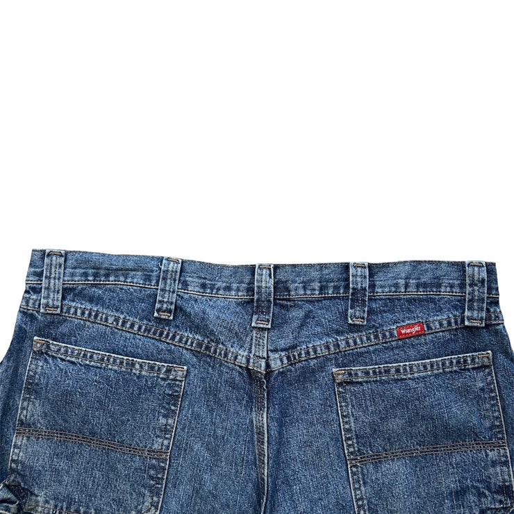 Vintage Wrangler Carpenter Dark Wash Blue Denim Shorts