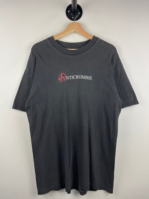 Vintage Anticrombie Parody Comedy Faded Black Tee
