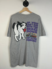 Vintage 90's Big Dogs If You Can't Run With The Big Dogs Grey Tee