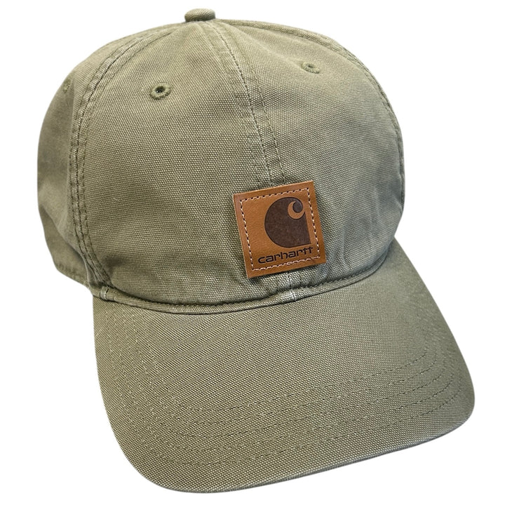 Vintage Carhartt Patch Olive Green Strapback Hat