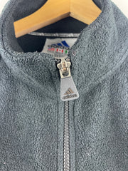 Vintage 90s Adidas Black Full Zip Fleece Sweater