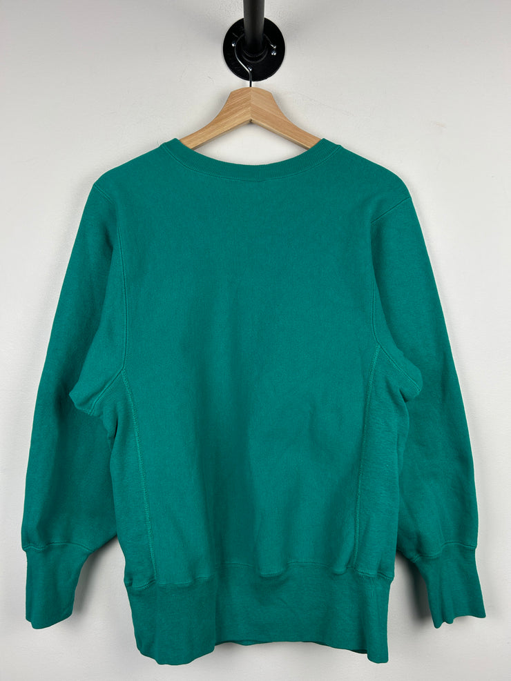 Vintage 90s Champion Reverse Weave Wisconsin Teal Crewneck