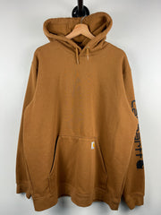 Vintage Carhartt Patch Spellout Brown Hoodie