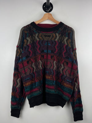 Vintage 90s Empressions Pattern Multi Colour Knit Sweater