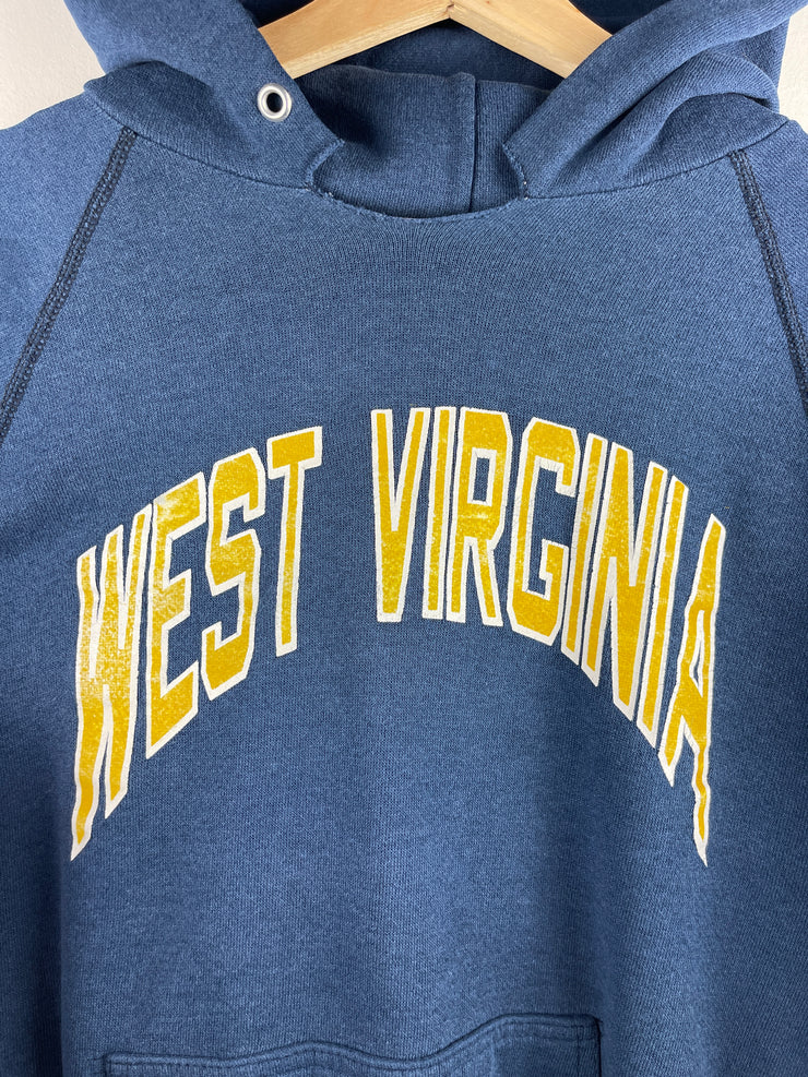 Vintage 80s West Virginia Arc Logo Spellout Navy Hoodie