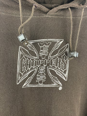 Vintage West Coast Choppers Choppers For Life Por Vida Brown Hoodie