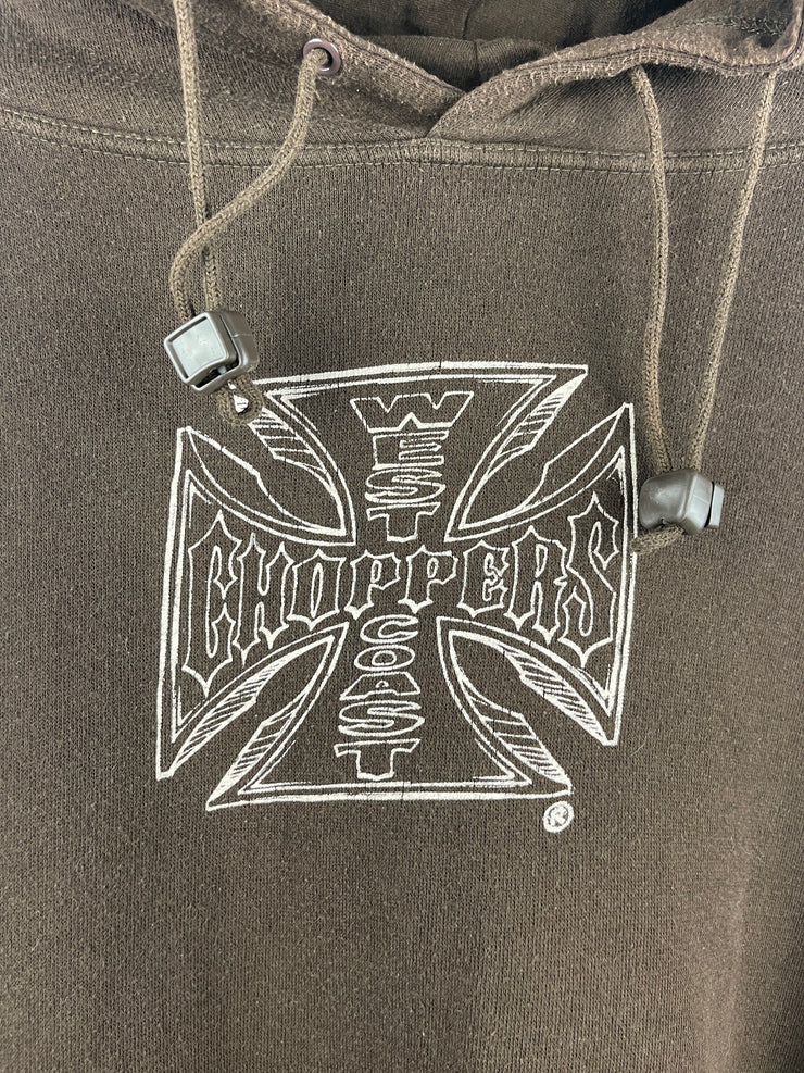 Vintage West Coast Choppers Choppers For Life Por Vida Brown Hoodie