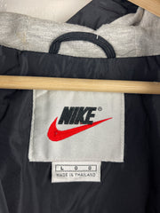 Vintage 90s Nike Swoosh Stripe Black & White Hooded Windbreaker