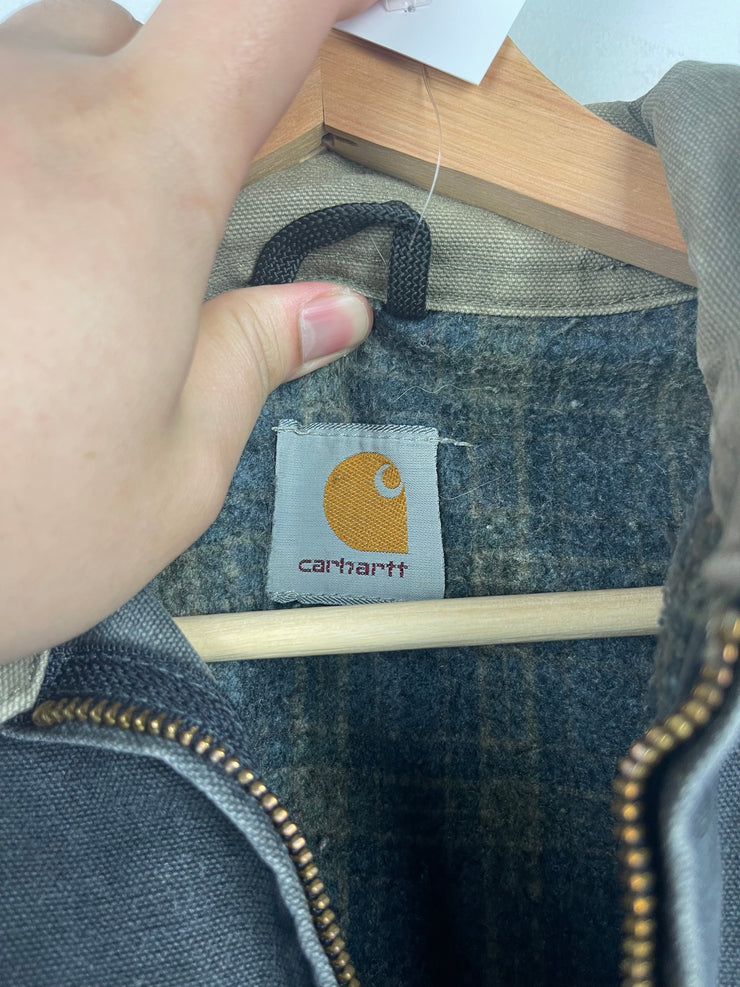 Vintage 90s Carhartt Detroit Petrol Faded Blue Work Jacket J97 PTL