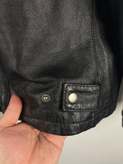 Vintage EX Café Racer Black & Cream Cropped Leather Jacket