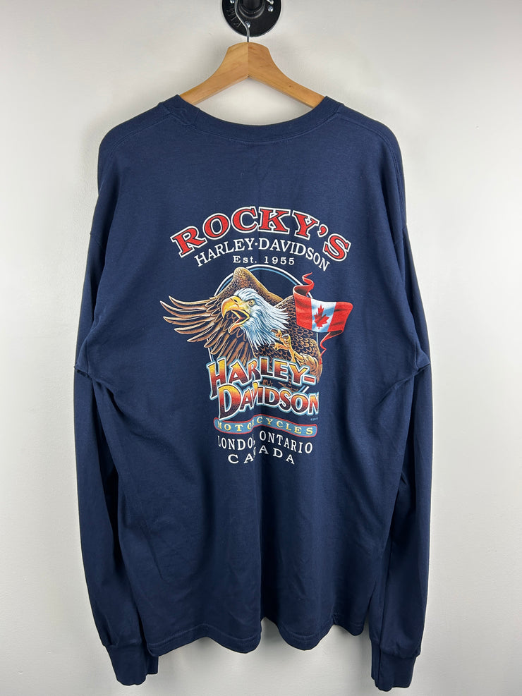 Vintage 2005 Harley Davidson Eagle London Navy Long Sleeve