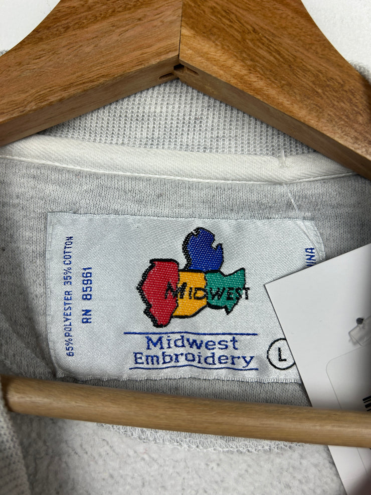 Vintage North Carolina Tar Heels Embroidered Grey Crewneck