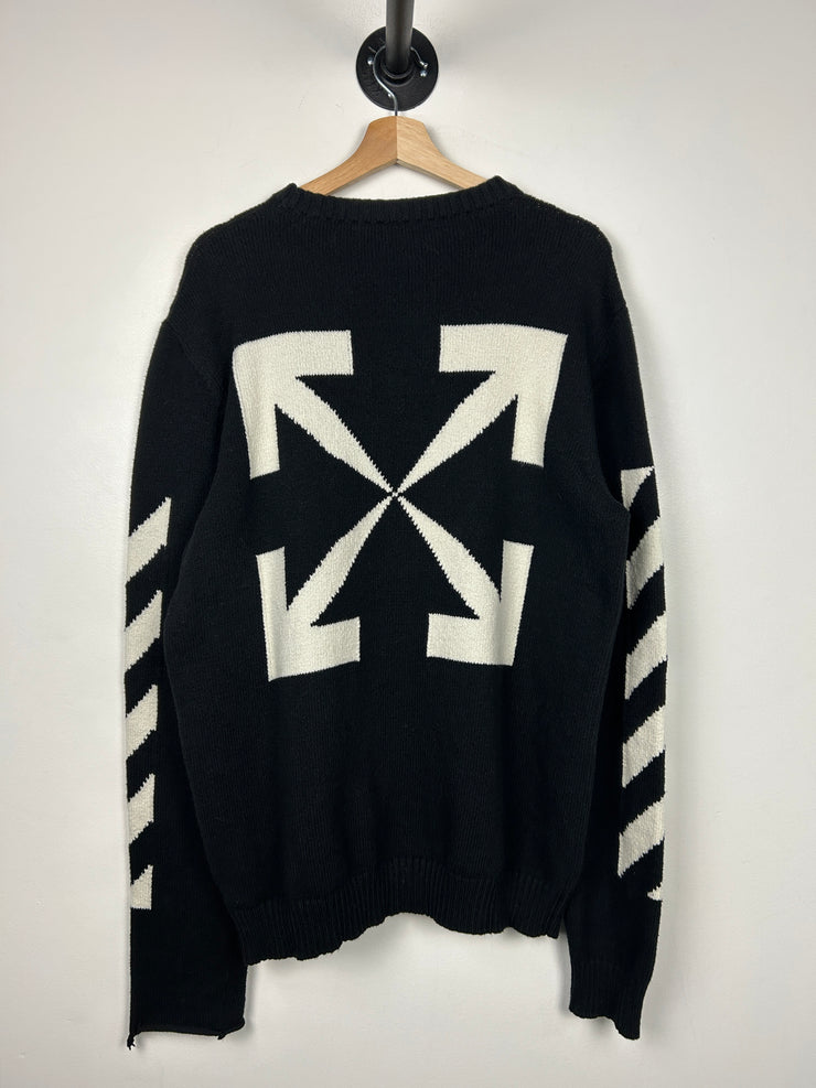 Off White Diagonal Arrows Black Knit Sweater