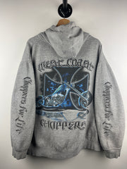 Vintage West Coast Choppers Choppers For Life Grey Hoodie