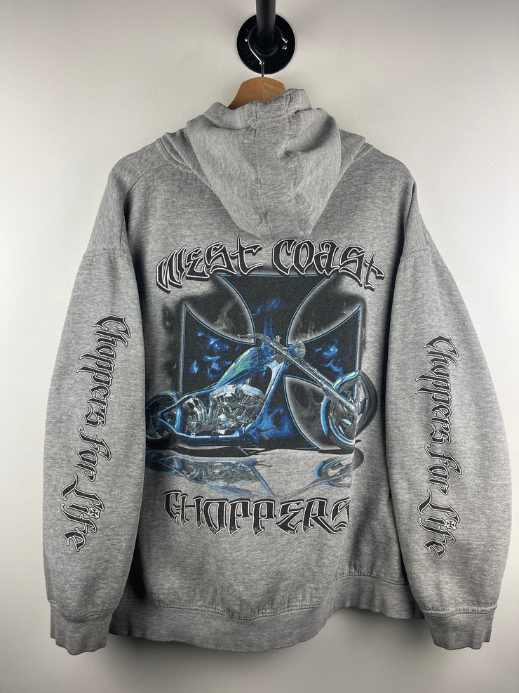 Vintage West Coast Choppers Choppers For Life Grey Hoodie