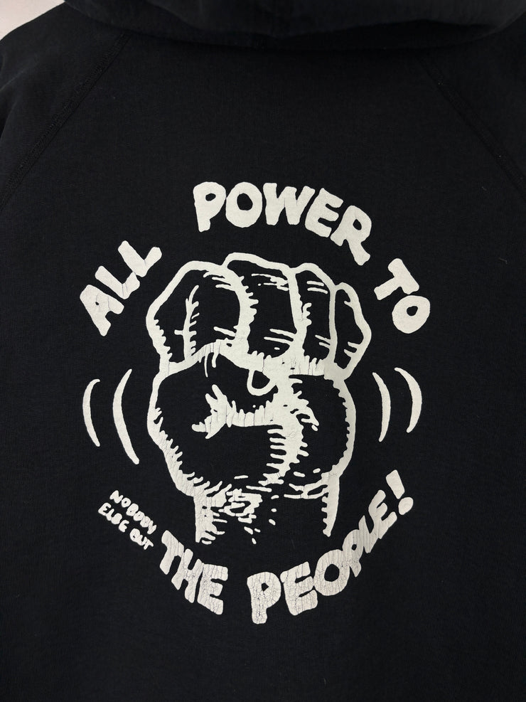 Supreme FW07 Robert Crumb All Power To The People Black Zip Up Hoodie