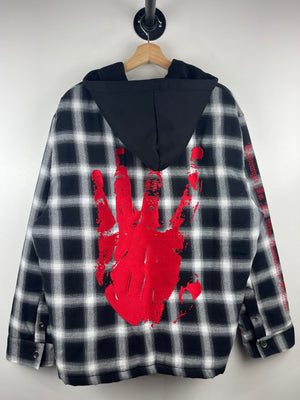 Revenge SS25 XXXTentacion Kill Black & Red Hooded Flannel
